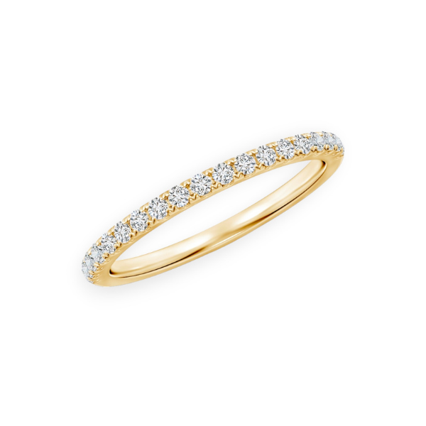 14K Solid Gold Diamond Half Stackable Wedding Ring Band-1