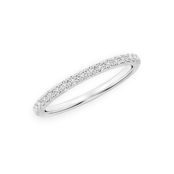 14K Solid Gold Diamond Half Stackable Wedding Ring Band-4
