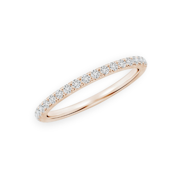 14K Solid Gold Diamond Half Stackable Wedding Ring Band-5