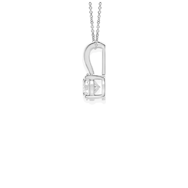 14K Solid Gold Round Cut Four Prong Solitaire Diamond Pendant - IGI Certified