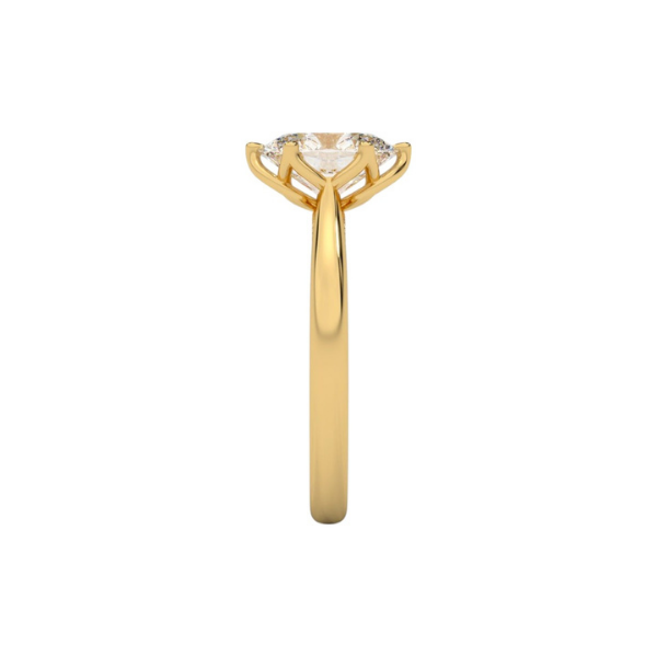 3 Carat Oval Cut Cathedral Setting Hidden Halo Solitaire Diamond 14K Solid Gold Ring-2