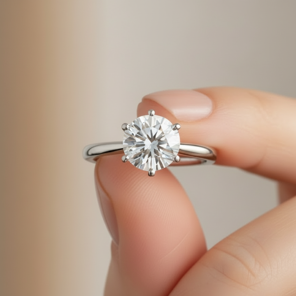 2 to 3 Carat Cathedral Setting Round Cut 6 Prong 14K Solid Gold Solitaire Diamond Ring-0