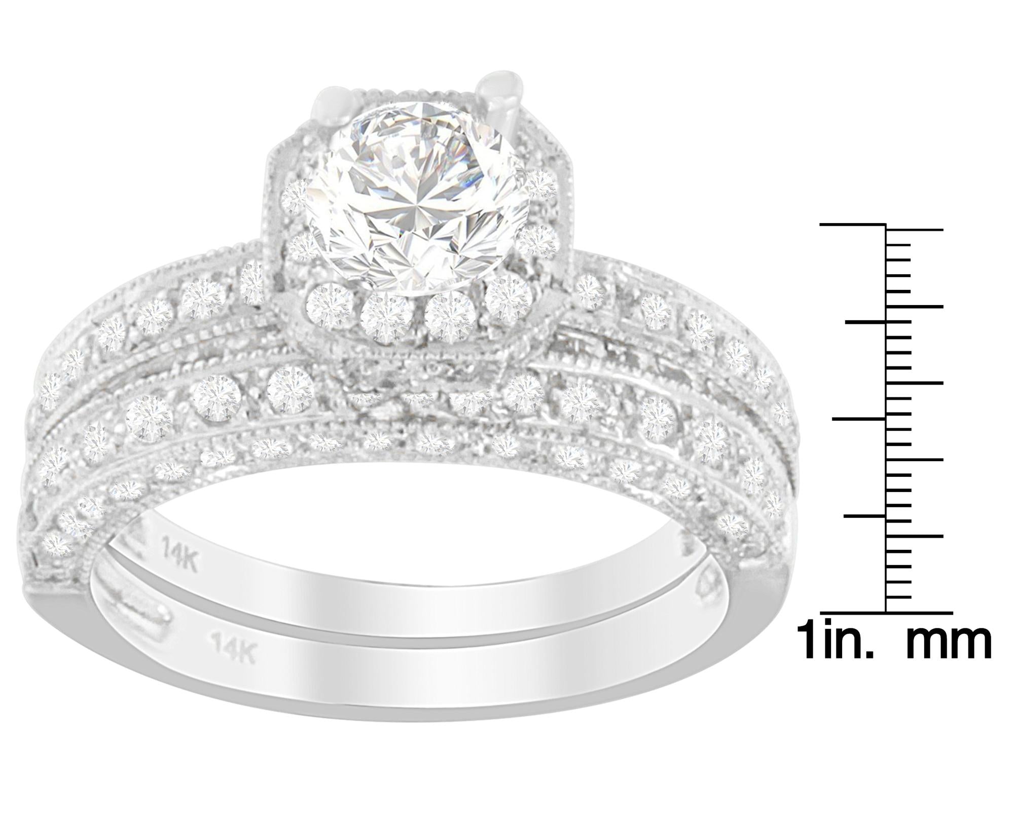 14K White Gold 1 ct. TDW Round Cut Diamond Ring (G-H, I1-I2)