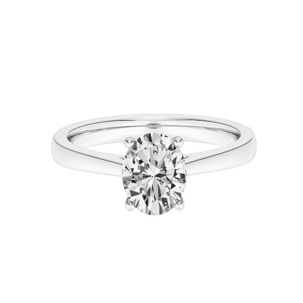 3.00 CT Oval Cut Solitaire Cathedral Settings 14K Solid Gold Diamond Ring IGI Certified-1