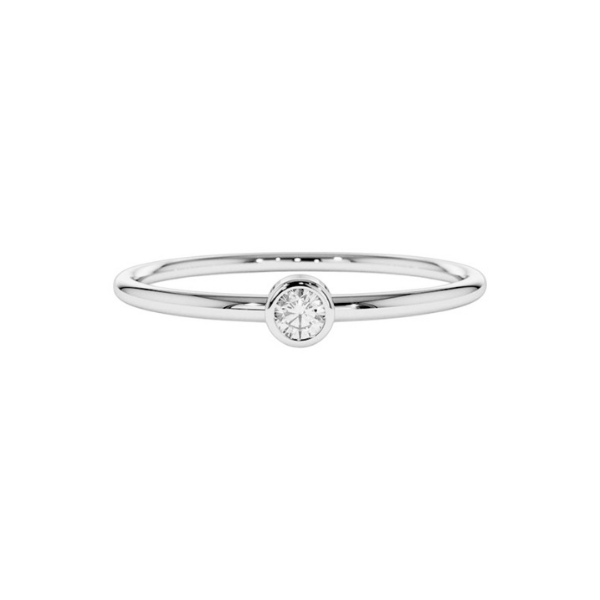 Regular Bazel setting 14K Solid Gold Diamond Fashion Ring for Her-3