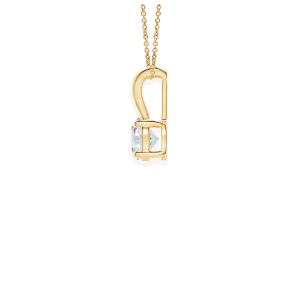 14K Solid Gold Round Cut Four Prong Solitaire Diamond Pendant - IGI Certified