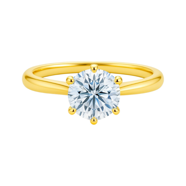 2 to 3 Carat Cathedral Setting Round Cut 6 Prong 14K Solid Gold Solitaire Diamond Ring-4