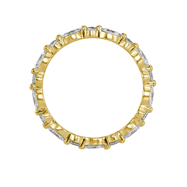 Marquise and Round Cut 14K Solid Gold Diamond Eternity Band-4