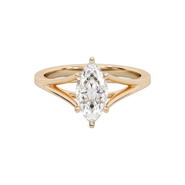 2.00 Carat Marquise Cut Diamond 14K Solid Gold Solitaire Engagement Ring-3