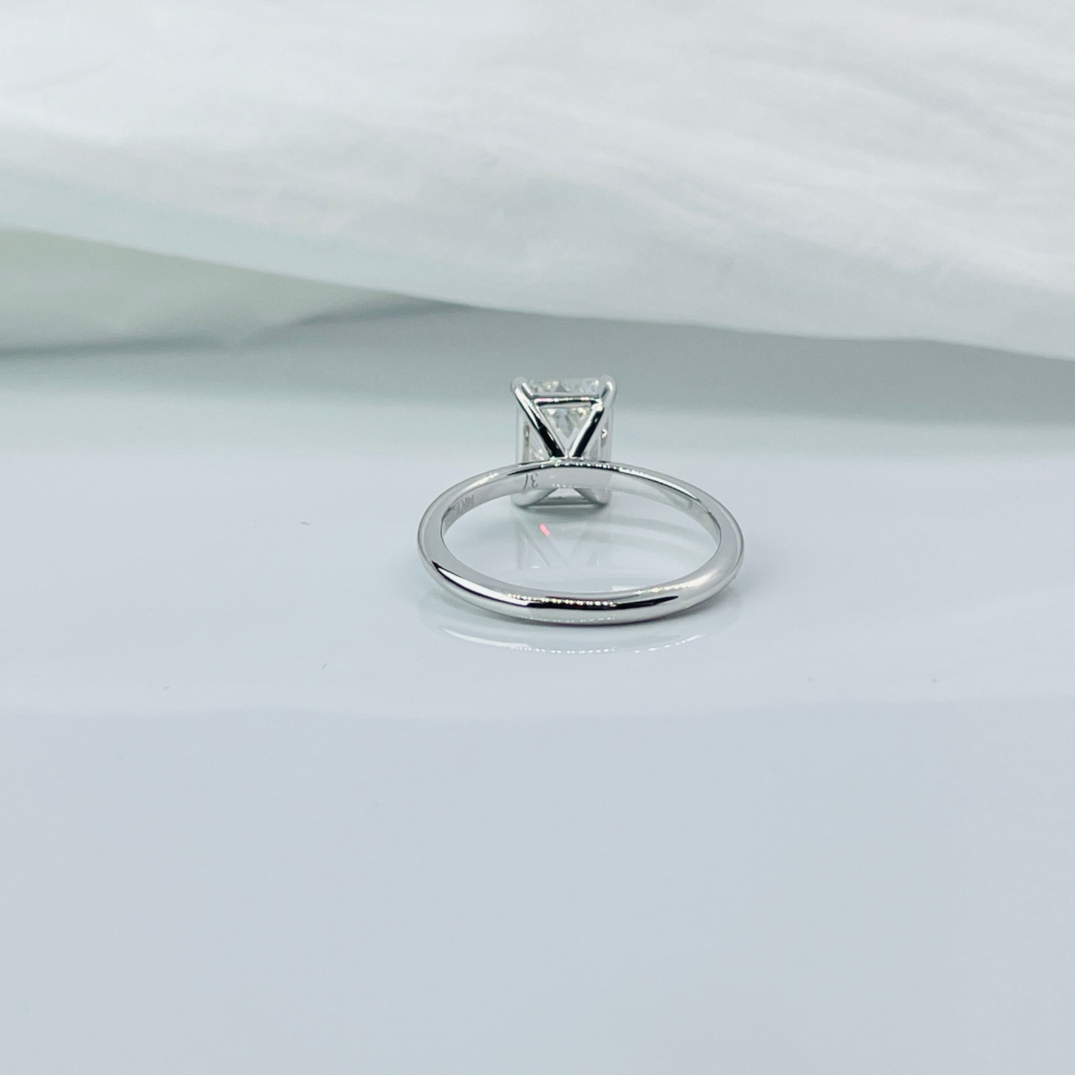 Emerald Cut Diamond Solitaire 14K Solid Gold Engagement Ring IGI Certified-3