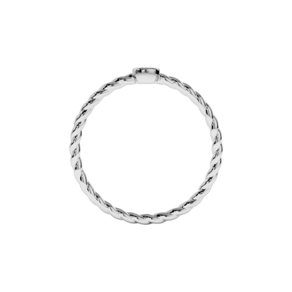 14K Solid Gold Diamond Twisted Bezel Setting Fashion Ring For Women-4