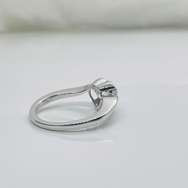Heart Shape Solitaire Diamond Bypass Setting 14K Solid Gold Ring-3