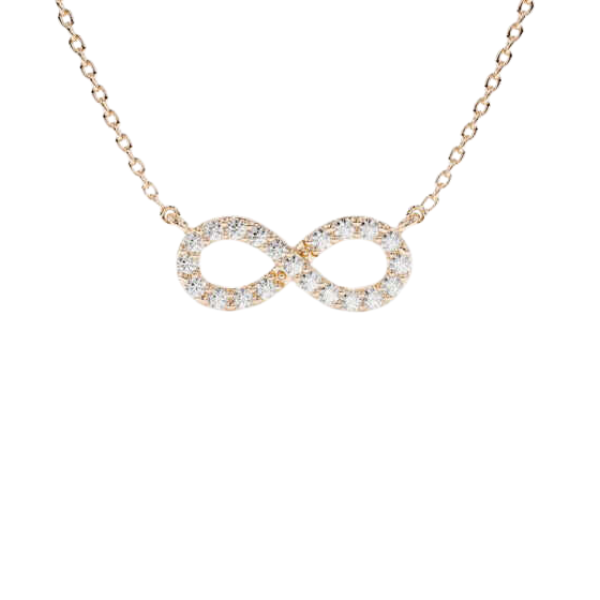 14K Solid Gold Infinity Diamond Necklace for her-3