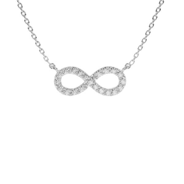 14K Solid Gold Infinity Diamond Necklace for her-4