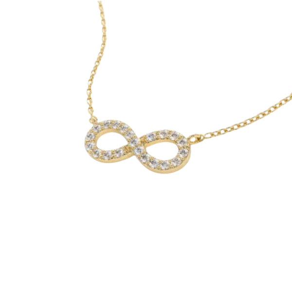 14K Solid Gold Infinity Diamond Necklace for her-2
