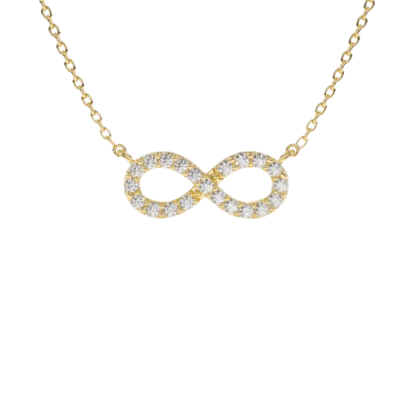 14K Solid Gold Infinity Diamond Necklace for her-1