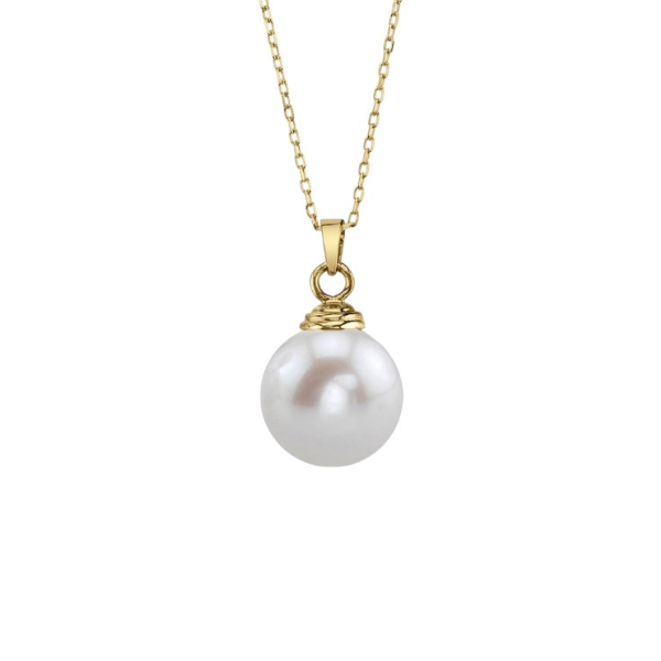 Luxurious South Sea Pearl 9.00 MM 14K Solid Gold Pendant For Women-1