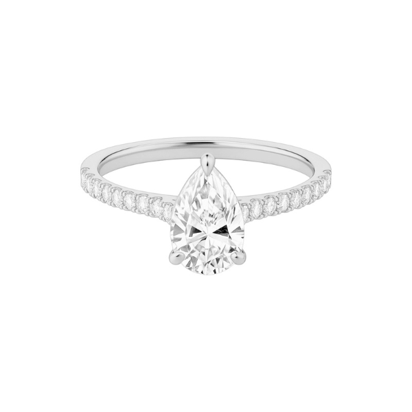 2 Carat Pear Shape Cathedral Setting 14K Solid Gold Diamond Engagement Ring-1