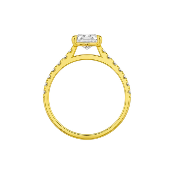 2 Carat Pear Shape Cathedral Setting 14K Solid Gold Diamond Engagement Ring-4