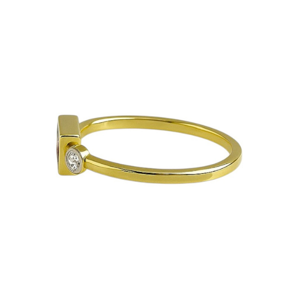 Ruby With Side Diamond 14K Solid Gold Diamond Fashion Ring for Women-4