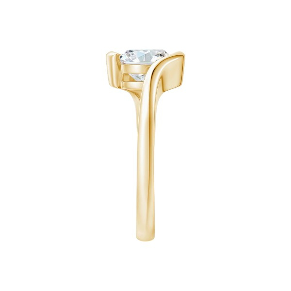 Tension Setting Round Cut 14K Solid Gold Twisted Diamond Rings IGI Certified-3